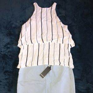 Forever 21 striped high neck top